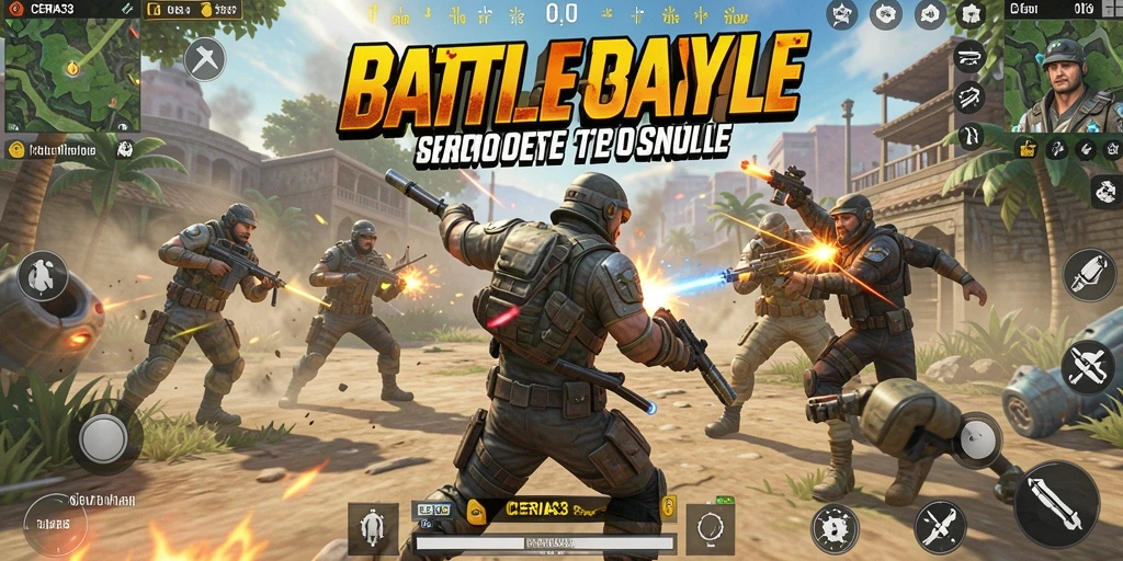 Tampilan yang mendebarkan dari gameplay Battle Royale CERIA33.