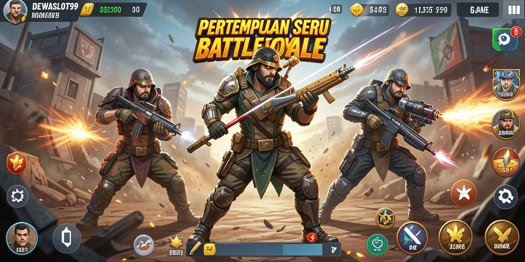 Tampilan gameplay seru dalam DEWASLOT99 saat pertempuran berlangsung.