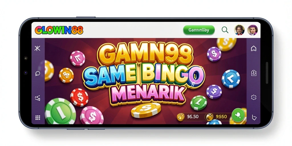Gambar menunjukkan tampilan menarik dari gameplay Bingo di GLOWIN88.