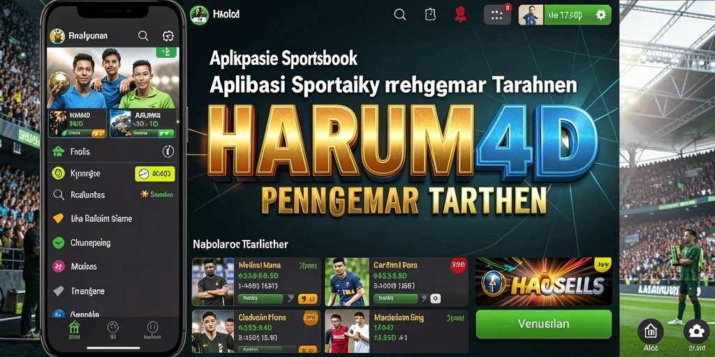 Screenshot utama HARUM4D menampilkan antarmuka aplikasi Sportsbook yang interaktif.