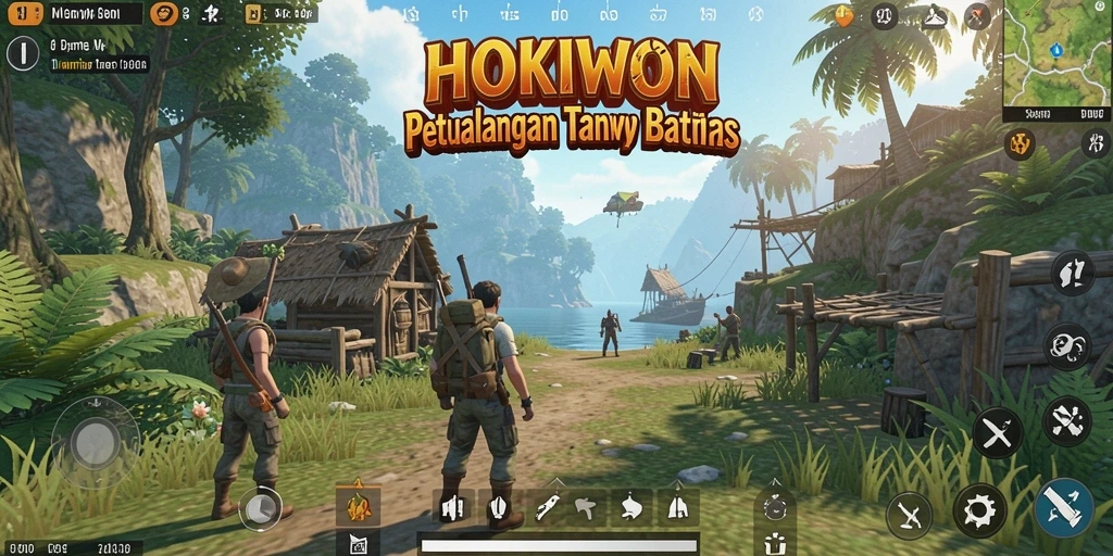 Gameplay HOKIWON yang memungkinkan eksplorasi bebas di dunia terbuka.