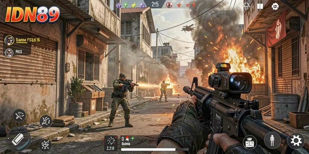 Tampilan gameplay seru IDN89 dengan momen aksi dramatis.