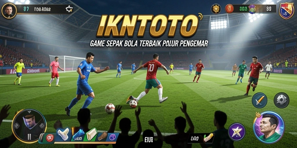 Tampilan gameplay menarik dari IKNTOTO dengan aksi sepak bola seru.