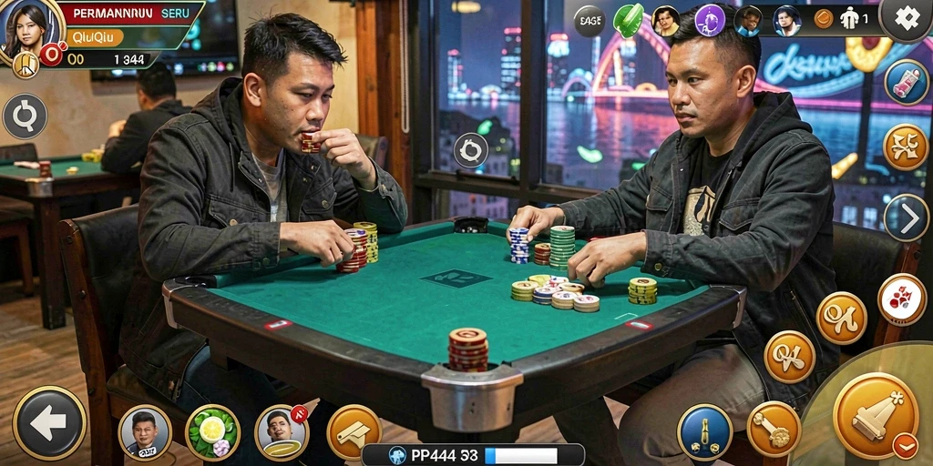 Tampilan gameplay QiuQiu yang seru dan interaktif.