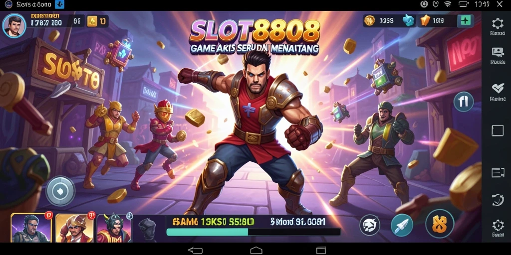 Screenshot menunjukkan gameplay seru SLOT8808 dengan karakter beraksi.