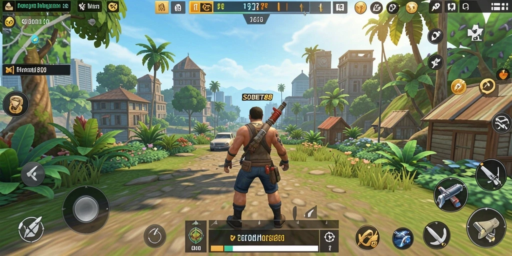 Screenshot gameplay SOBET88 yang menunjukkan keindahan dunia terbuka.