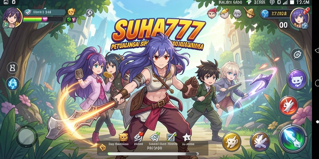 Tampilan gameplay menarik dan karakter anime yang beragam.