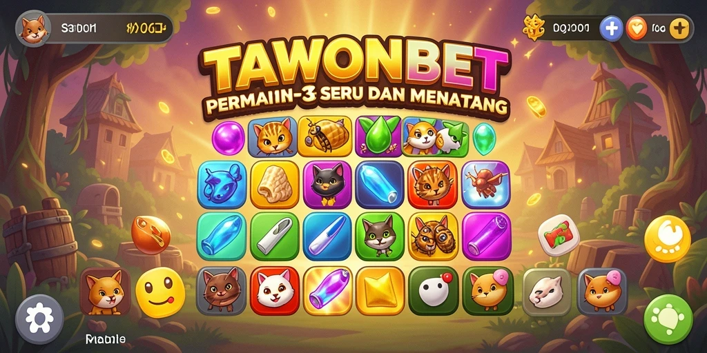 Tampilan gameplay TAWONBET yang penuh warna dan menantang.