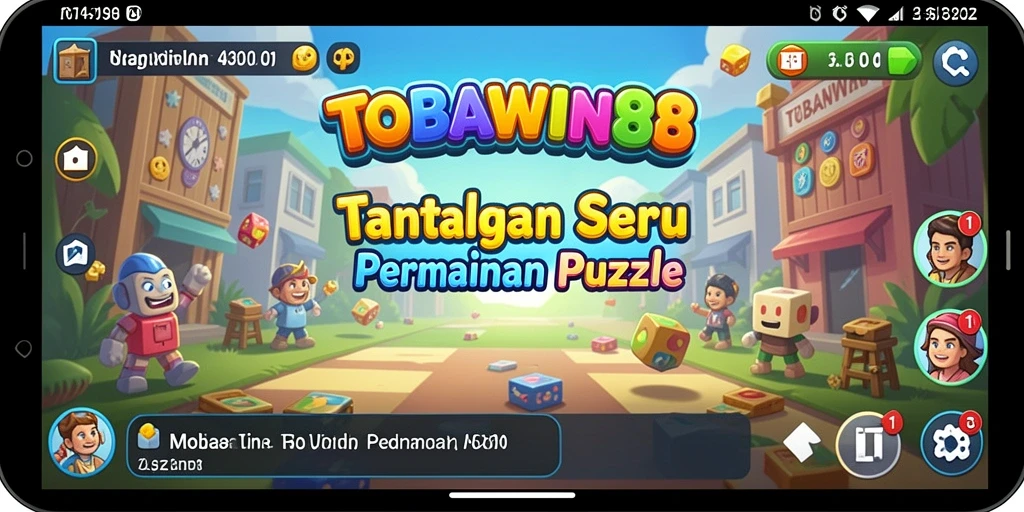 Tampilan gameplay TOBAWIN88 yang menantang dan penuh warna.
