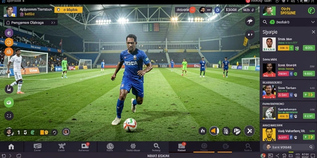 Tangkapan layar utama V21 menunjukkan pengalaman bertaruh di aplikasi Sportsbook.