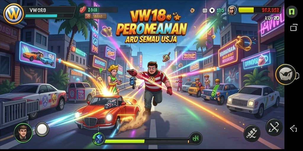Screenshot menunjukkan aksi gameplay seru dalam VW108.
