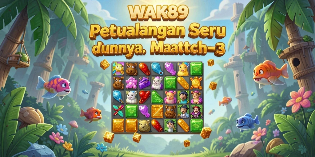 Screenshot gameplay WAK89 menampilkan kombinasi item Match-3 yang seru.