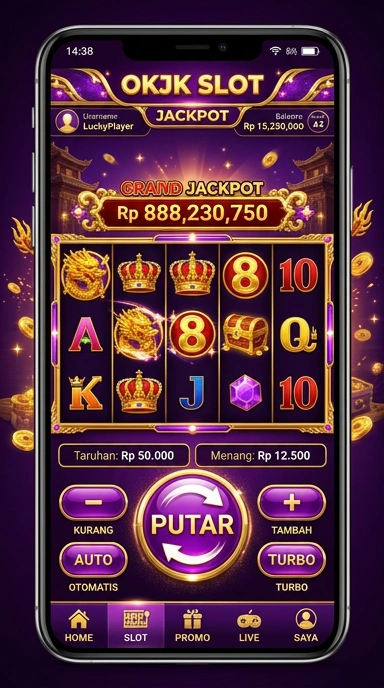 Tampilan utama aplikasi okjk dengan berbagai pilihan aplikasi.